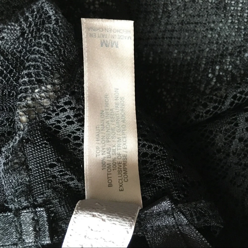 Victoria's Secret black lace teddy back lacing